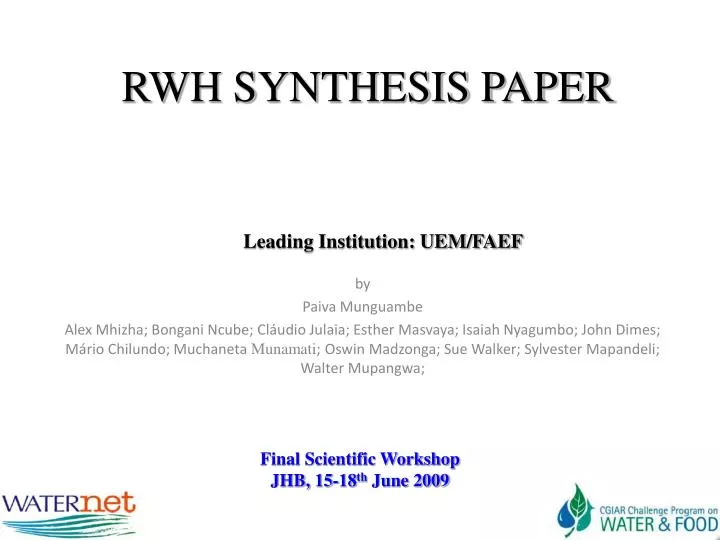 rwh synthesis paper