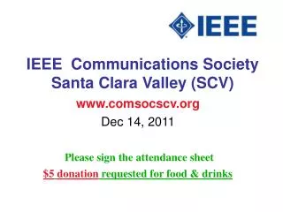 IEEE Communications Society Santa Clara Valley (SCV)