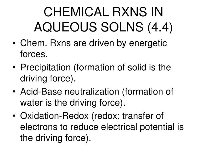 chemical rxns in aqueous solns 4 4
