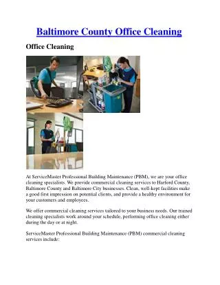 Baltimore county office cleaning