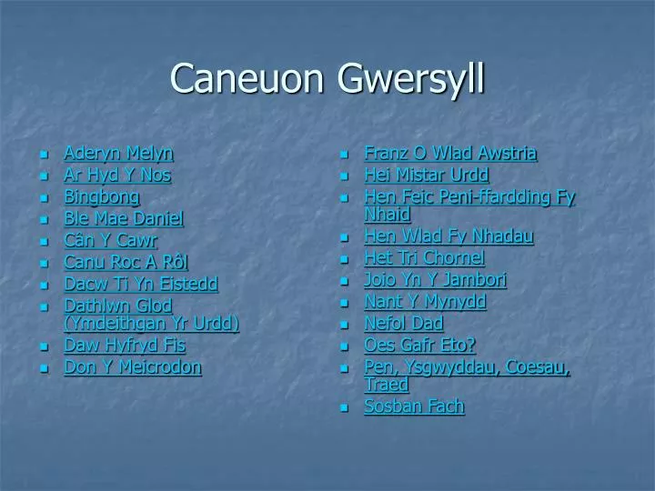 caneuon gwersyll