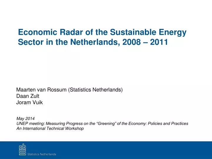 economic radar of the sustainable energy sector in the netherlands 2008 2011