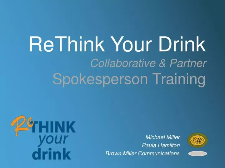 rethink your drink collaborative partner spokesperson training