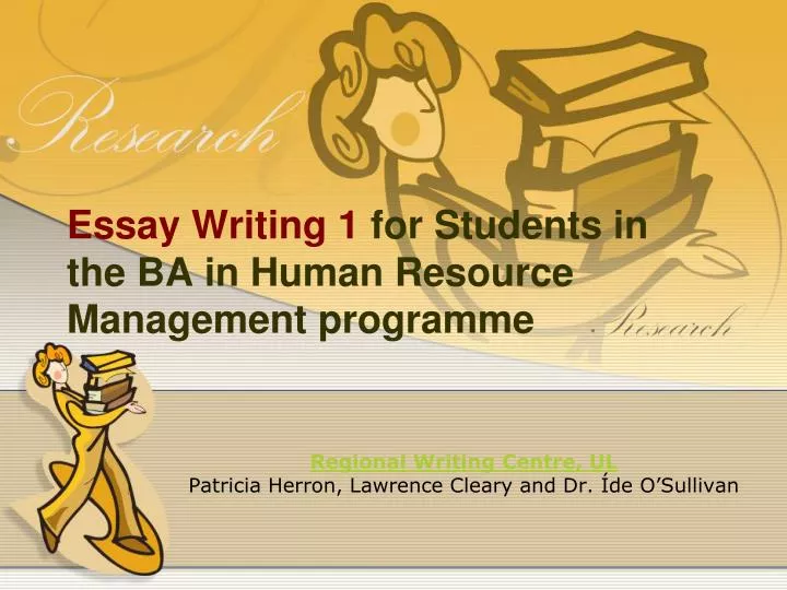 essay writing 1 for students in the ba in human resource management programme