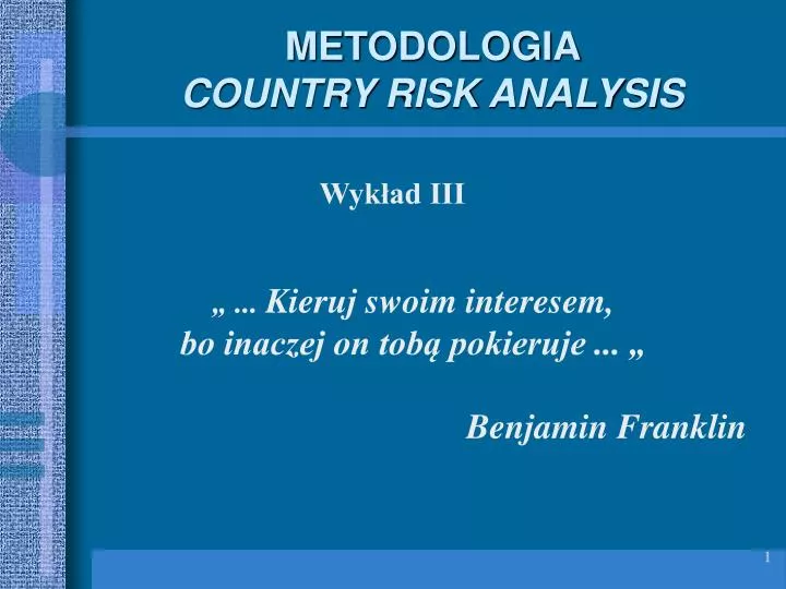 metodologia country risk analysis