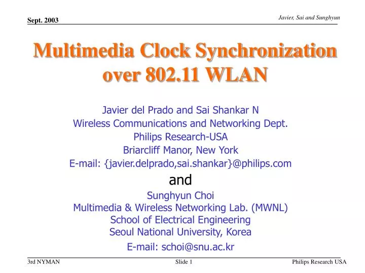 multimedia clock synchronization over 802 11 wlan