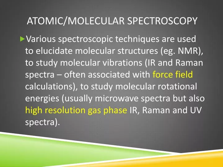 atomic molecular spectroscopy