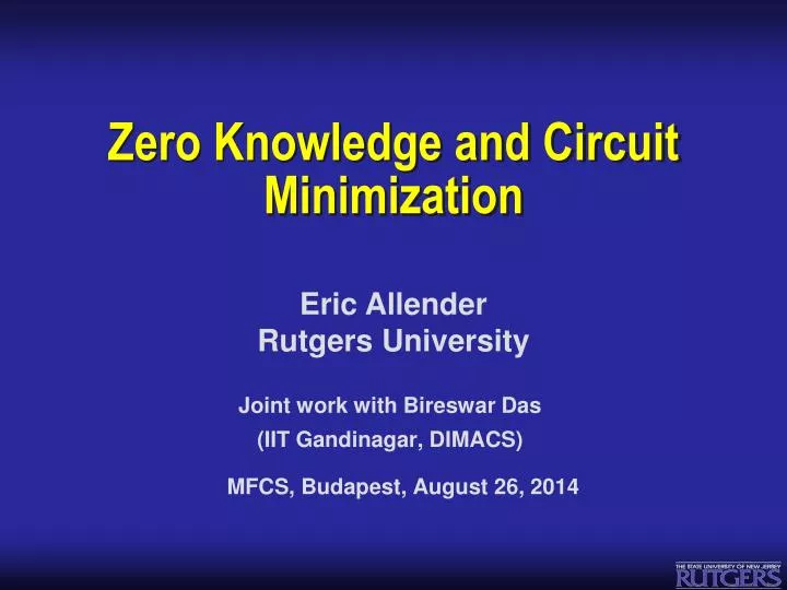 zero knowledge and circuit minimization