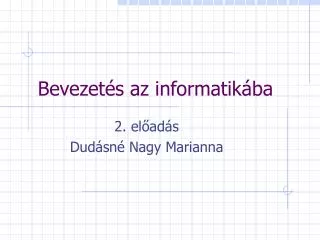 bevezet s az informatik ba