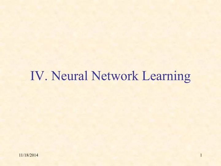 iv neural network learning
