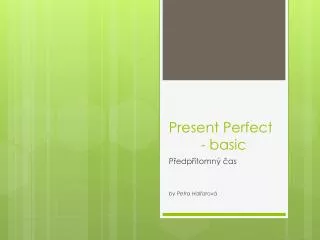 Present P erfect	 - basic