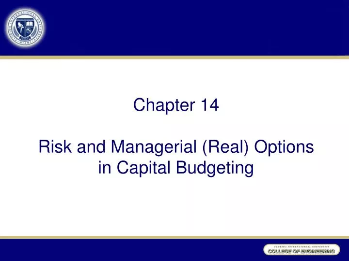 chapter 14 risk and managerial real options in capital budgeting