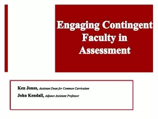 Engaging Contingent Faculty in Assessment