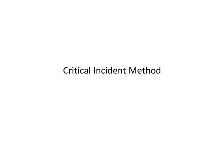 critical incident method