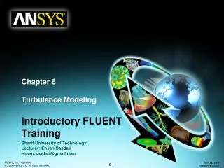 Chapter 6 Turbulence Modeling