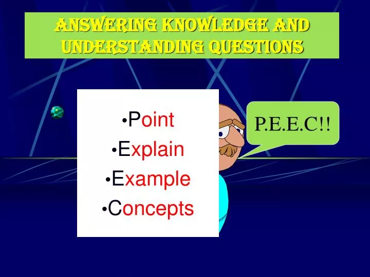 answering knowledge and understanding questions