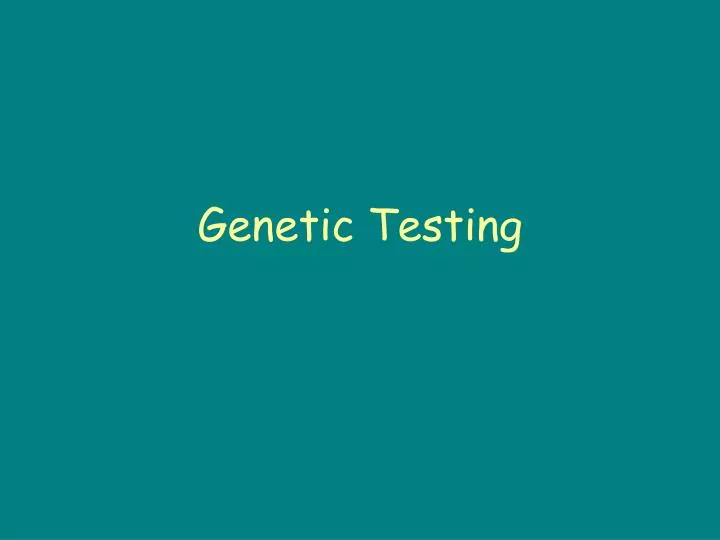 genetic testing