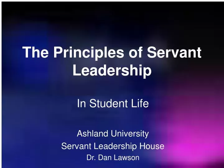 the principles of servant leadership
