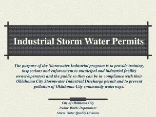Industrial Storm Water Permits