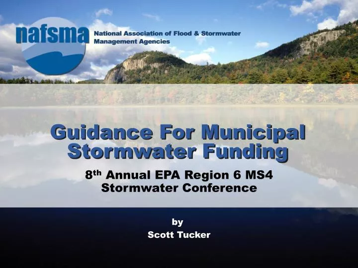 guidance for municipal stormwater funding