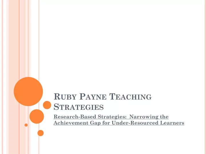 ruby payne teaching strategies