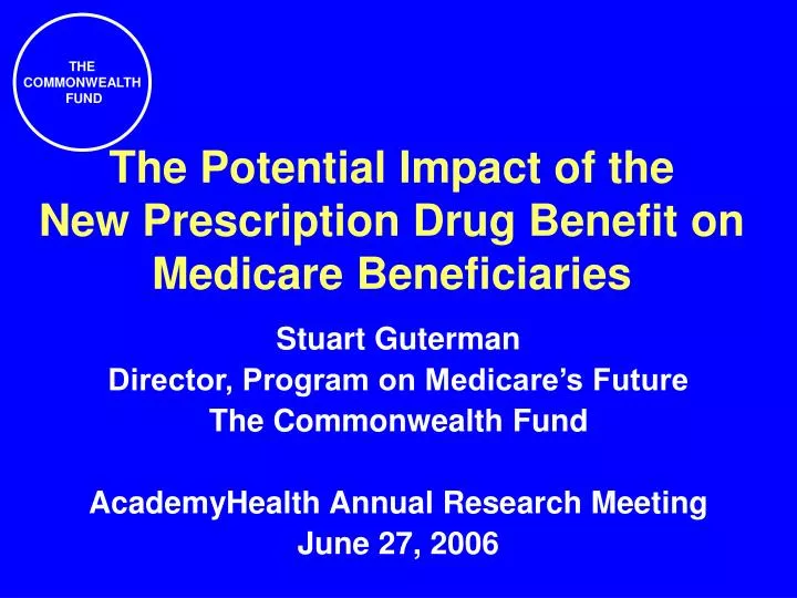 the potential impact of the new prescription drug benefit on medicare beneficiaries