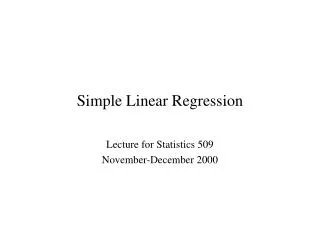 Simple Linear Regression