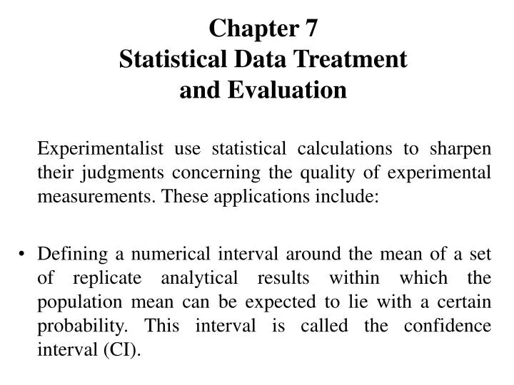 chapter 7 statistical data treatment and evaluation