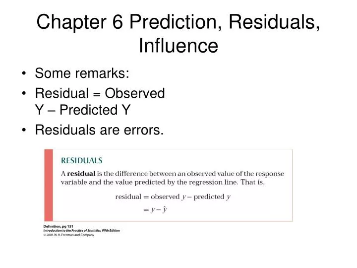 chapter 6 prediction residuals influence