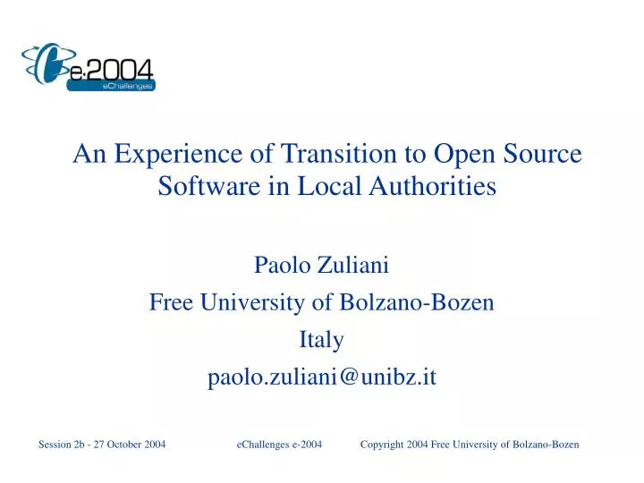 paolo zuliani free university of bolzano bozen italy paolo zuliani@unibz it