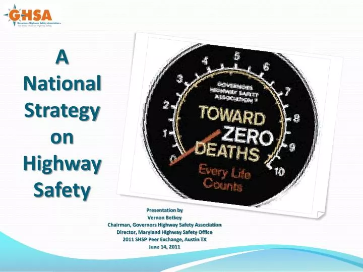 a national strategy on highway safety