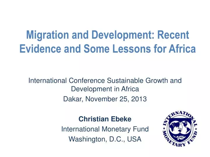 migration and development recent evidence and some lessons for africa