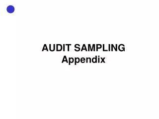 audit sampling appendix
