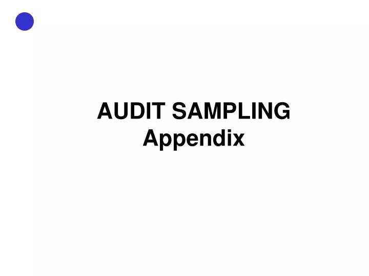 audit sampling appendix