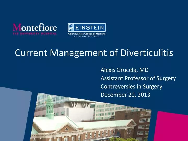 current management of diverticulitis