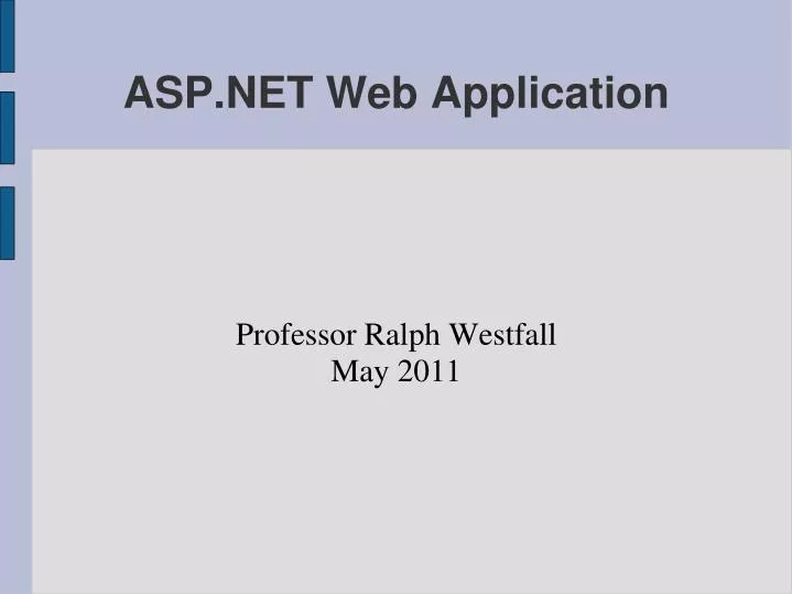 professor ralph westfall may 2011