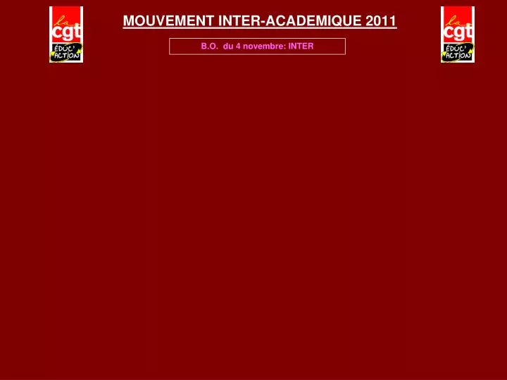 mouvement inter academique 2011