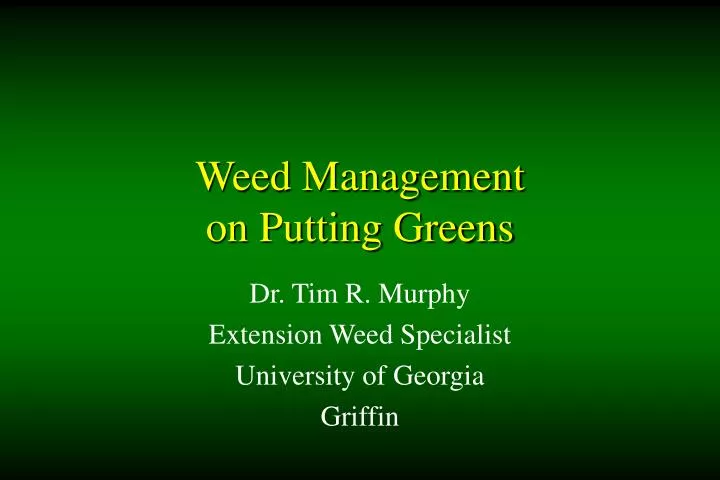 weed management on putting greens