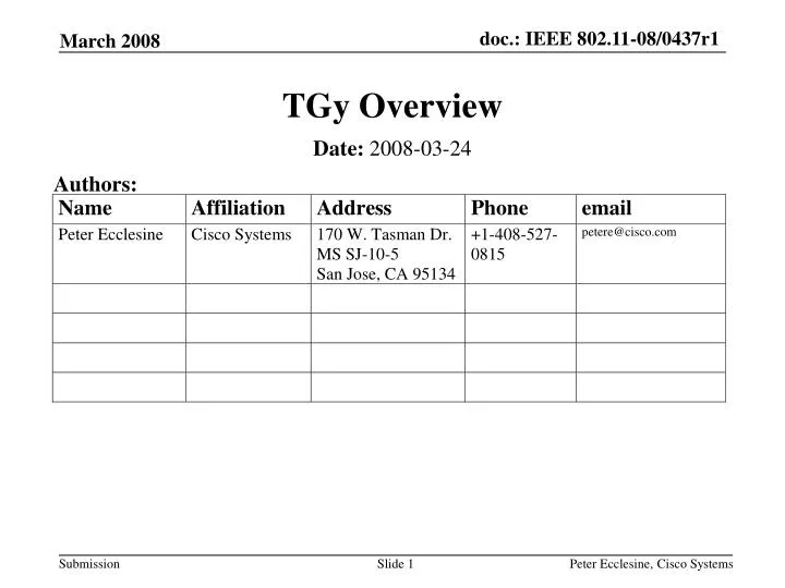 tgy overview