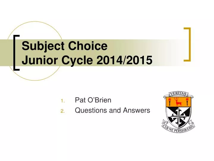 subject choice junior cycle 2014 2015