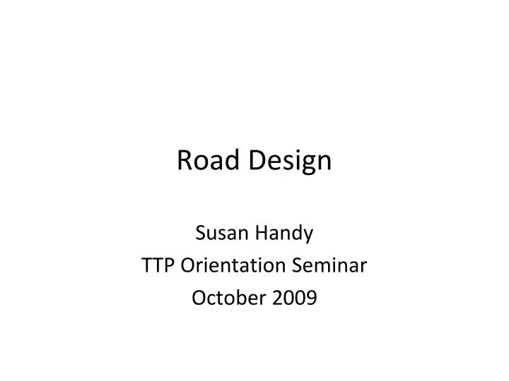 road design