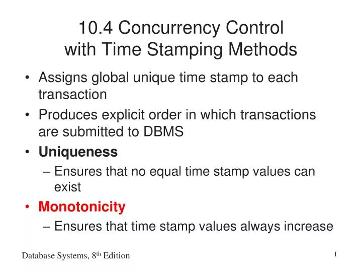 10 4 concurrency control with time stamping methods