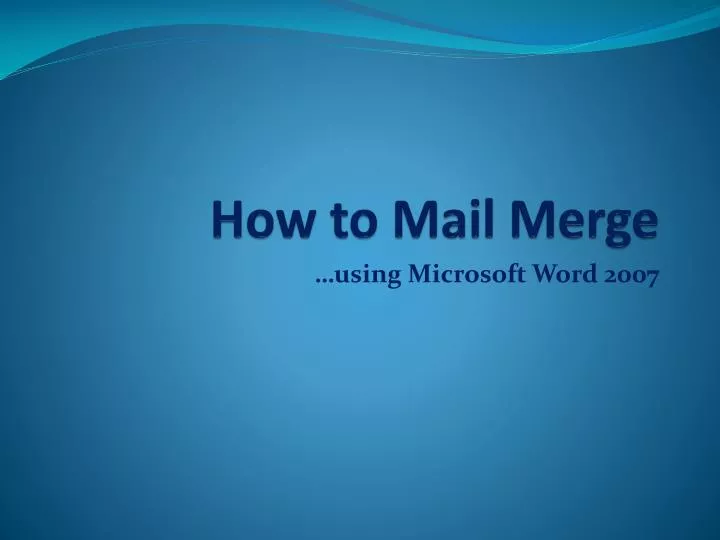 how to mail merge