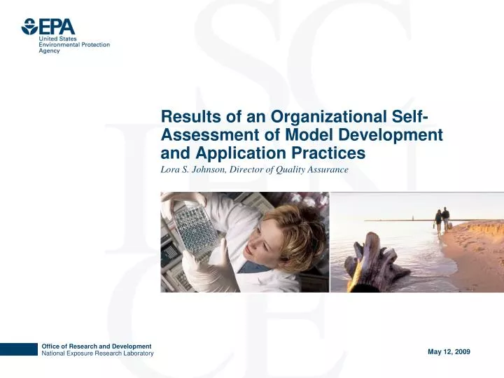 results of an organizational self assessment of model development and application practices