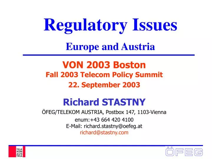 regulatory issues europe and austria