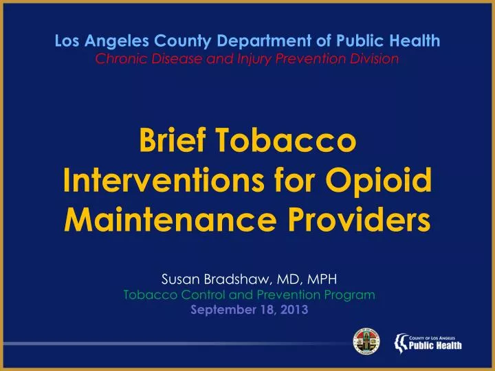 brief tobacco interventions for opioid maintenance providers