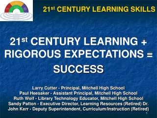 21 st CENTURY LEARNING + RIGOROUS EXPECTATIONS = SUCCESS