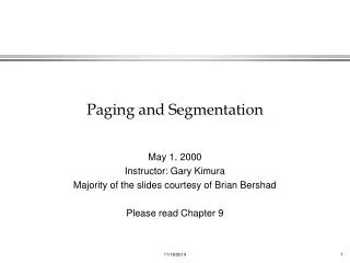Paging and Segmentation