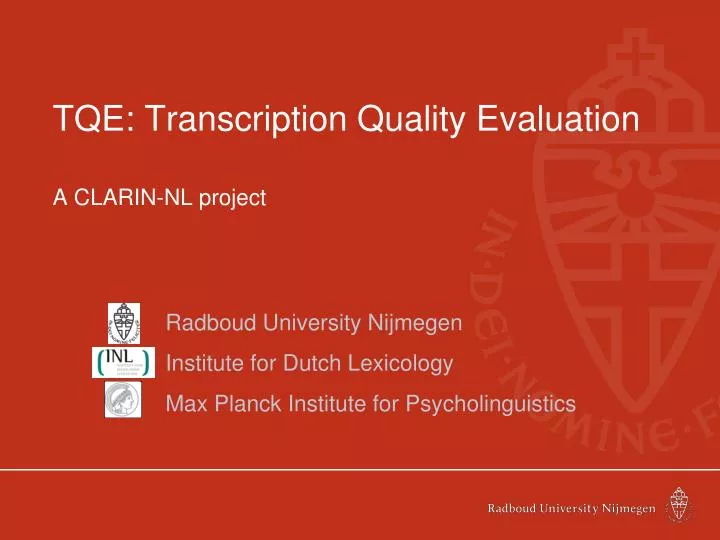 tqe transcription quality evaluation