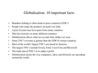 Globalisation- 10 important facts